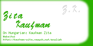 zita kaufman business card